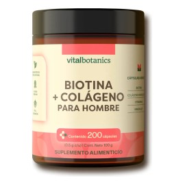 Colágeno Hidrolizado Para Hombre 200 Capsulas Vitalbotanics Sabor Collagen + Biotin Men