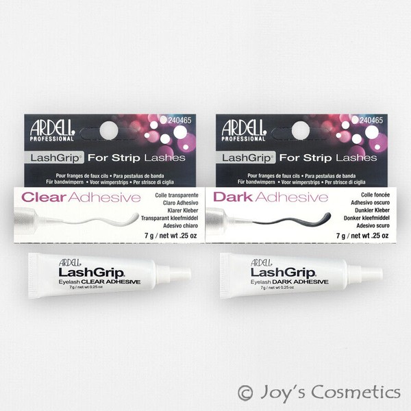 2 ARDELL LashGrip For Strip Lashes Adhesive (glue) 7g - Clear / Dark set *Joy's*