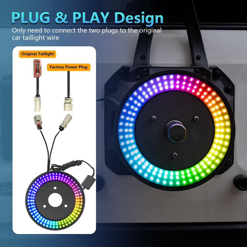 NKCELL POWER RGB Spare Tire Brake LED Light for Ford