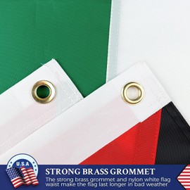 Double Sided Palestine Flag 3x5 Outdoor Palestinian Flags ，Heavy Duty 210D Nylon, Sewn Stripes, Stronger Brass Grommets,4 Stitched Hemming, Perfect for Outside