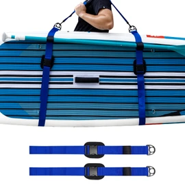 KOETSU Adjustable SUP Carry Straps - Padded Kayak & Paddle Board Shoulder Strap with Hook, Heavy Duty Wide Straps for Surfboard/Kayak/SUP(Blue
