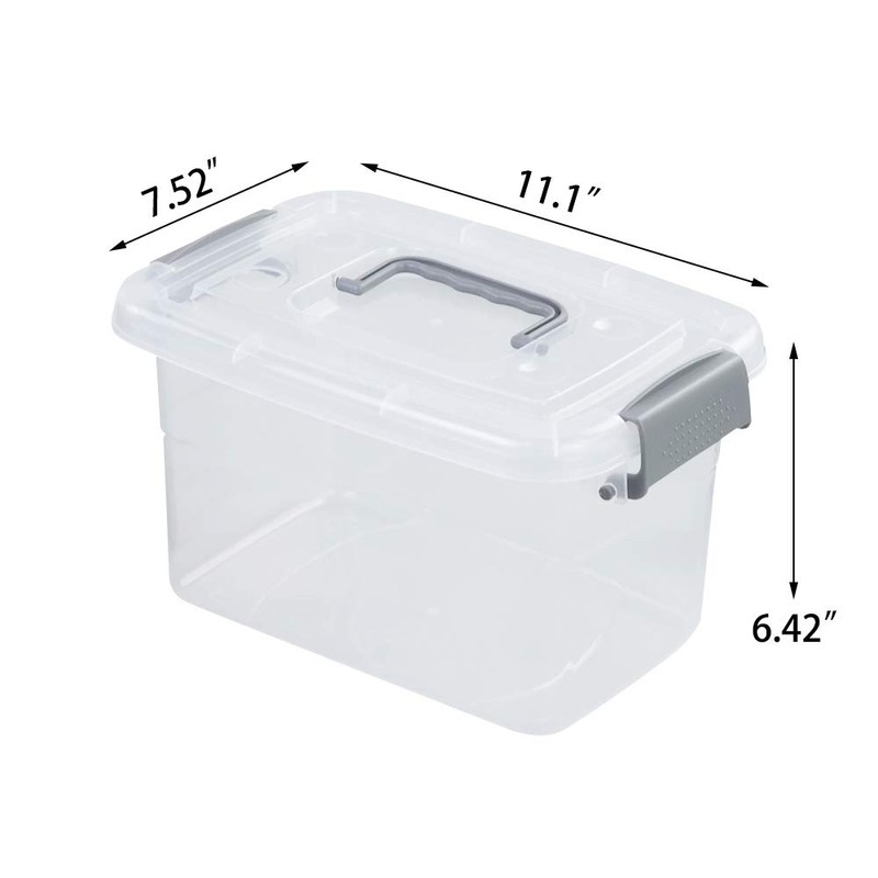 Minekkyes 6-Pack Home Storage Bins, Plastic Container, Latching Box with
