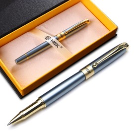 HSK Ballpoint Pens Luxury gift Pen Black Refill Line width 0.5mm,Best Ball Pen Gift Set for Men & Women Professional Executive,Office,Nice Pens Classy Gift Box (Blue)