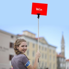 2PCS 7.9-37in Adjustable Stainless Steel Sign Stand, Hand Held Billboard Display Holder for Airports, Welcome Signs & Posters