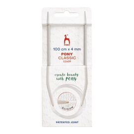 4mm Circular Knitting Needles Pony Classic Fixed Cables- 40cm, 60cm, 80cm, 100cm (100cm)