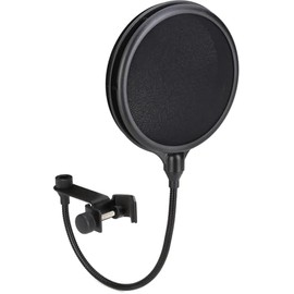 Gator Frameworks Split Level Double Layered Pop Filter with Attachment Clamp; Fits Most Standard Microphone Stands (GM-POP FILTER)