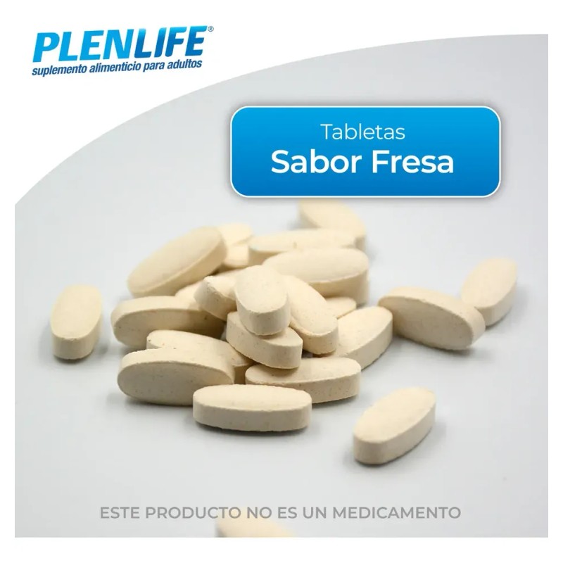 Multivitaminico Tabletas Masticables Plenlife 60 Tabletas Sabor Fresa