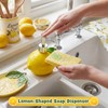Singhoow 4 Pcs Lemon Kitchen Decor Ceramic Soap Dispenser Set