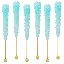 Fruidles Rock Candy Lollipops Pops Candy Suckers, Color and Flavor Assortment, Individually Wrapped, 6.5" (Cotton Candy, 12-Pack)