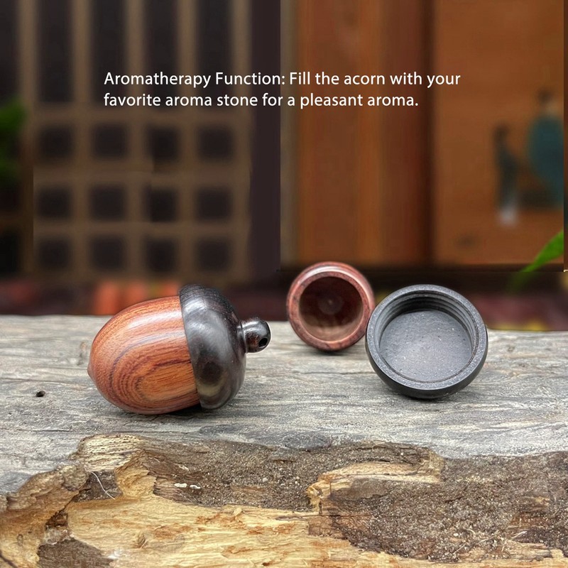 10PCS Wooden Nut Acorn Pendant Necklace Acorn Box Clasp Nylon