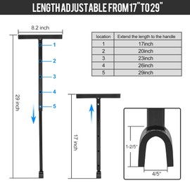 TFMUZERT Water Meter Key 29 Inch with 4-Way Utility Key, Adjustable length T-handle Water Shut Off Tool for Main Water Meter Valves