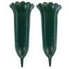 Set of 2 Green Spiked Memorial Grave Flower Vases Cemetery