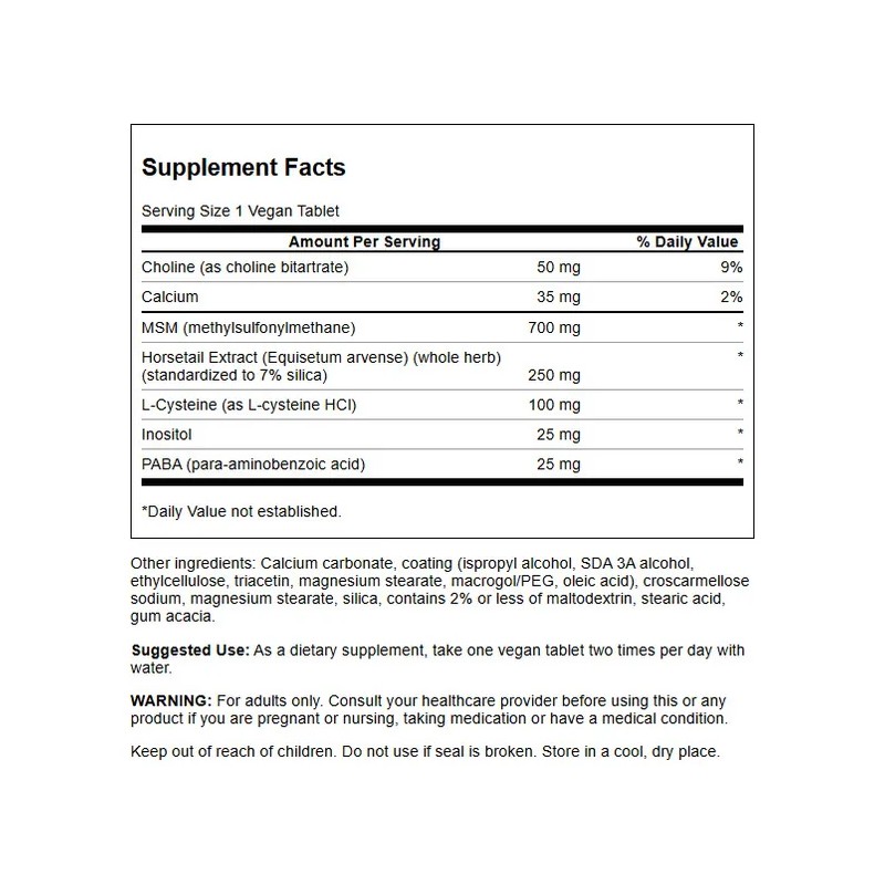 Swanson Suplemento para Cabello, piel y uñas, 60 Capsulas