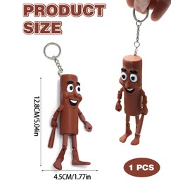 1 x Tung Tung Sahur Stick Figure Keychain, Collectible Dolls, Spoof Dolls, 3D Printed Funny Cartoon Figures, Shelf Decorative Collectibles