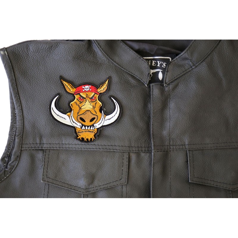 Ivamis Wild Hog Biker Patch with big Tusks - 4.5x4