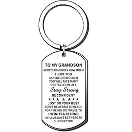 TTOVEN Grandson Gifts Grandson Keyring Grandson Birthday Gifts Graduation Gifts for Grandson