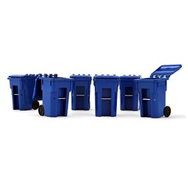 First Gear Set of 6 Blue Garbage Trash Bin Containers Replica 1/34 Models