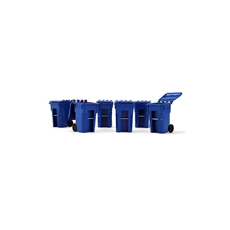 First Gear Set of 6 Blue Garbage Trash Bin Containers