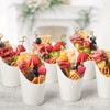 Ocmoiy Charcuterie Cups with Sticks White Disposable 14 oz Kraft