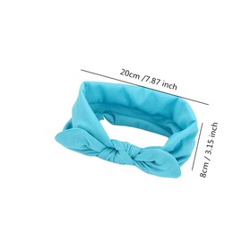 Jilukibo Elastic Turban Knotted Rabbit Hair Band Headband, Fashion Stretch Bow Head Wrap Hairband Headwear Hair Accessories (2 Pack, Green, Blue)