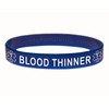 Blood Thinner ID Bracelet Wristband - Blue - 8 Inches
