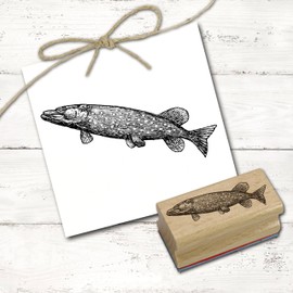 Dekolando Wooden Stamp with Pike Design 58 x 18 mm