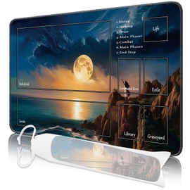 MTG Spielmatte, 24" x 14" Spielmatte für TCG MTG Kartenspielmatte, genähte Kanten, MTG Spielmatte mit Zonen, Glatte Gummioberfläche, Kampfspielmatte