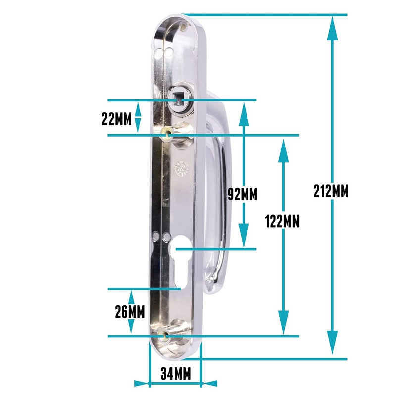  UPVC Door Handles Set - Polished Chrome - Lever/Lever
