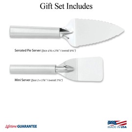 Rada Cutlery Serving Utensil Gift 2 Piece Stainless Steel Set With Aluminum Made in the USA, Silver Handle