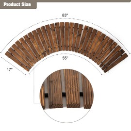 Roll-Out Garden Pathway 7 FT Curved 2 Pack, Outdoor Walkway with Non-Slip Surface Rustic Wood Path Decorative Boardwalk for Outdoor Patio, Garden