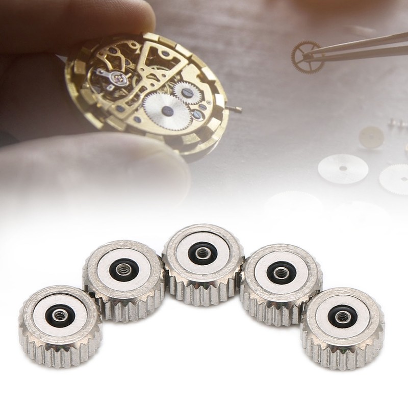 Watch Crown Spare Parts Silver Gold Steel Watch Head for