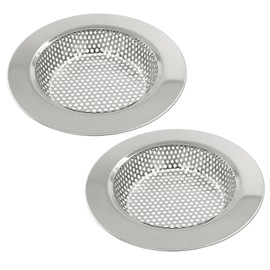 Hordion 2Pcs Sink Strainer, Stainless Steel Sink Drain Strainer 4.4" Outer Diameter Fits Most Kitchen Sink Drain Basket, Golden