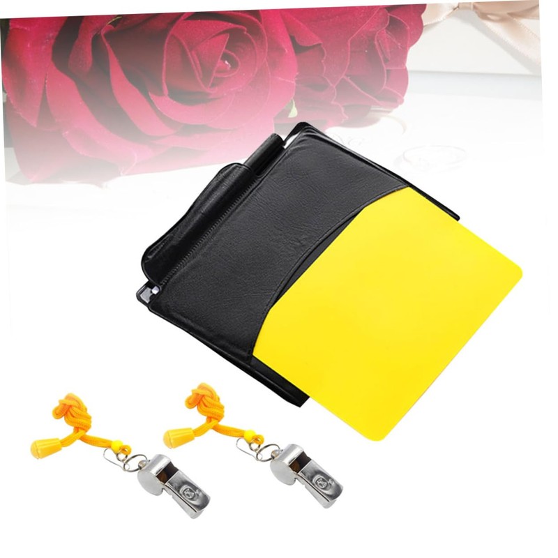Kisangel 2pcs Set Referee Kit for Soccer Cards Pencil Scorebook