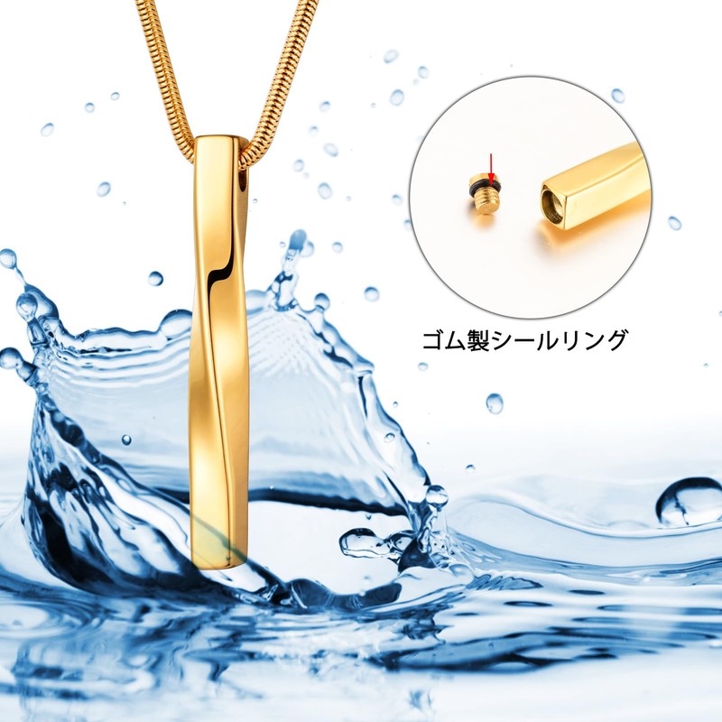 Dletay Memorial Pendant, Men's Twisted Bar Cremation Pendant, Memorial Urn