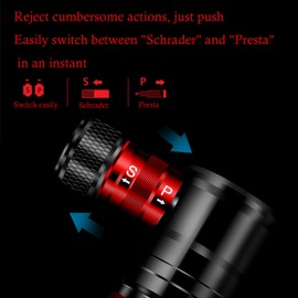 Mini Bicycle Pump, Portable Air Pump Bicycle for Presta and Schrader, No Adapter Required, 100 PSI Pump Bicycle with Needle & Frame, for Road Bike, Mountain Bikes, BMX and Ball