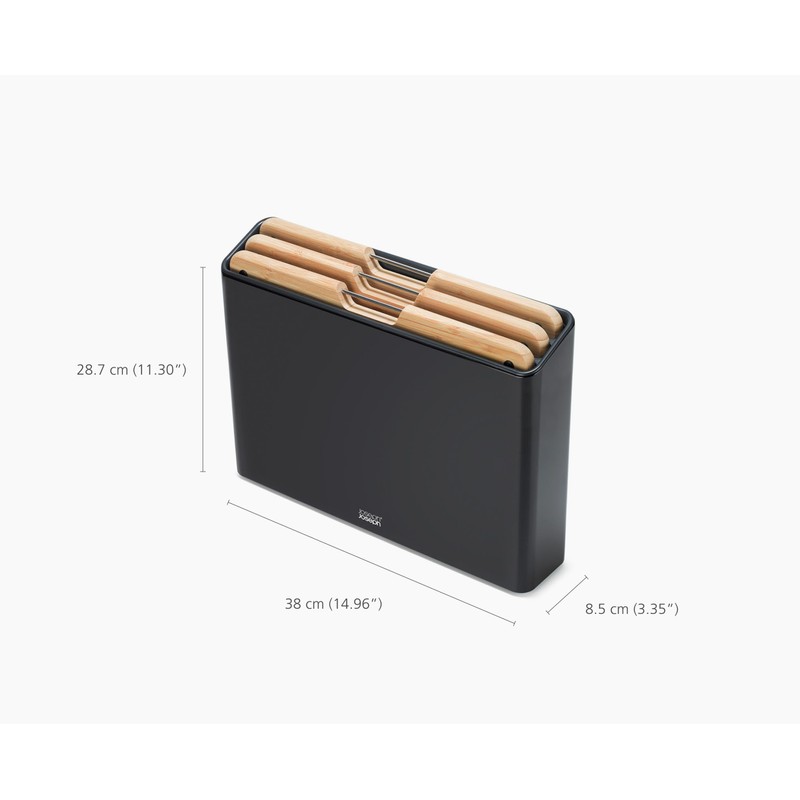 Joseph Joseph Folio 3-Piece Premium Bamboo Cutting Board Set, Slimline