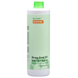 SUNYEAH Cold Pressed Hemp Seed Oil, 500 ml, Canadian, High in Omega 3 & 6, Keto Friendly