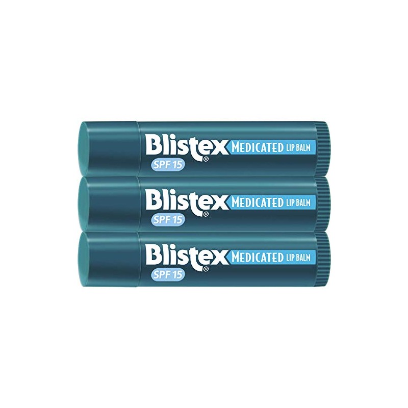 Blistex Bálsamo labial medicado, 0.15 onzas, 3 unidades (paquete de