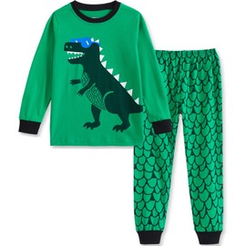Tshyfiper Toddler Boy Pajamas Kids Dinosaur Pjs Set Boys 2pcs Sleepwear 100% Cotton Loungewear for 3 Years Green