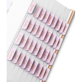 Mr. Pen- Bible Tabs, 75 Tabs, Baby Pink, Bronze Foil Embossed Lettering, Laminated Bible Tabs for Women and Men, Bible Tabs for Study Bible Index Tabs, Bible Book Tabs, Bible Labels Tabs
