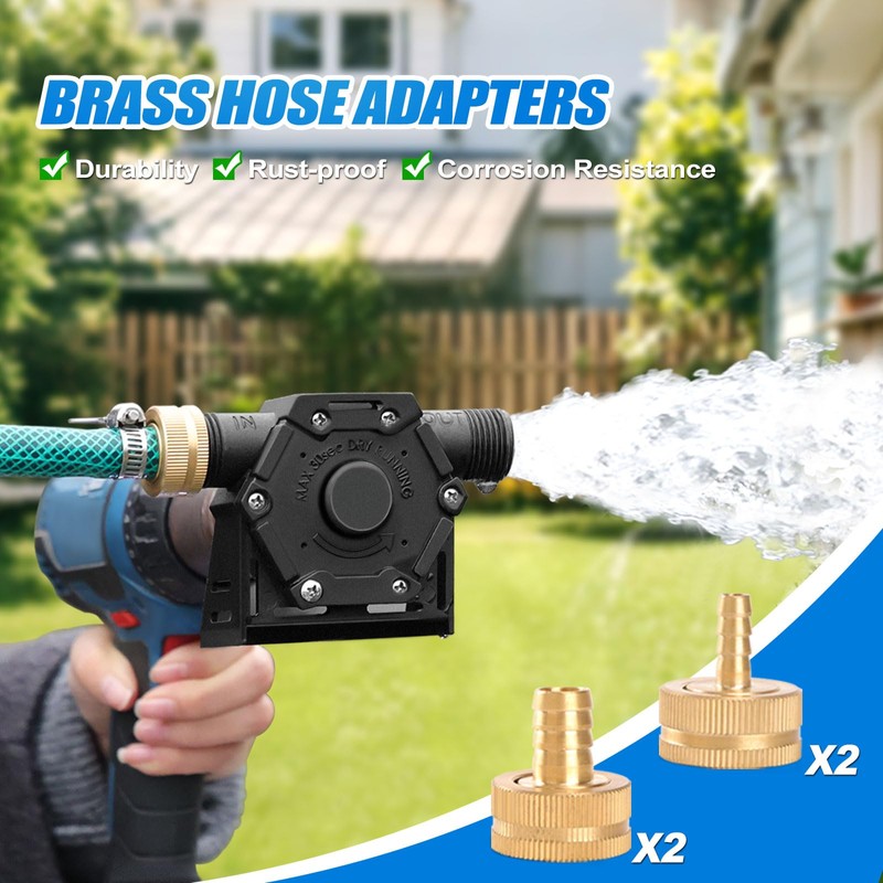 FIDISP Drill Pump for Water 12Pcs, 750 GPH Electric Drill
