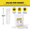 Premium Quality Ribbed Plastic Anchors, Bulk Pack (#14-16 x 1-1/4”)