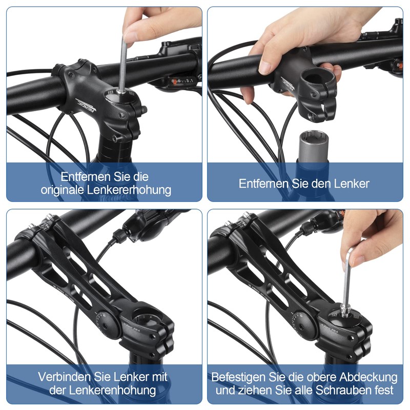 CXWXC Bicycle Handlebar Stem Adjustable Aluminium Alloy Handlebar Riser for