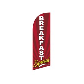 Breakfast Special 6ft Swooper Feather Flag for Restaurants Business outdoor Advertising windless Banner (Replacement Flag Only)