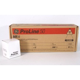 General Electric GE MR16 ProLine50 Flood Lamp Bulb Q50MR16/FL/PRO 50W, 12V (Case of 10)