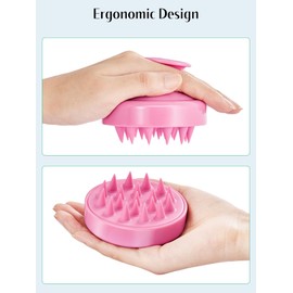 HEETA Scalp Massager Hair Growth 2-Pack, Soft Silicone Scalp Scrubber Shampoo Brush for Exfoliation Dandruff Removal Head Massage Stress Relax, Wet & Dry Use for Women Men Thick Thin Curly Hair Care