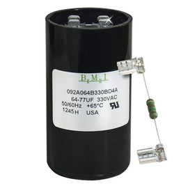 64-77 uF x 330 VAC - BMI/USA Start Capacitor # 092A064B330BD4A with Bleed Resistor