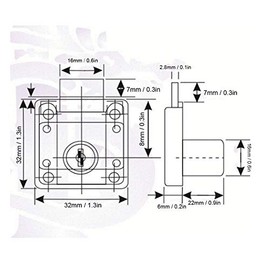 Walfront Cerradura de Cajón, Caja de Letras, Gabinete, Joyero, Cerradura, Juego de Accesorios para Llaves para Escritorios, Gabinetes, Orificio de apertura:0,6in, longitud de instalación: 0,9in.