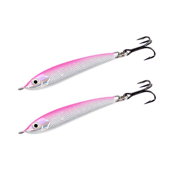 Minnow Jig | Clarkspoon | Cast or Jig for Bluefish Albies Drum Bonito and More (Pink/Silver)