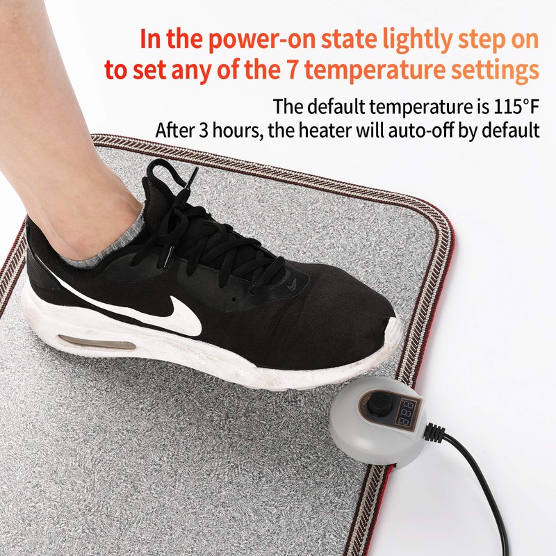 TISHIJIE Electric Heated Floor Mats - AC 110V Foot Heater,